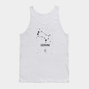 Gemini Zodiac Sign Constellation (Black Print) Tank Top
